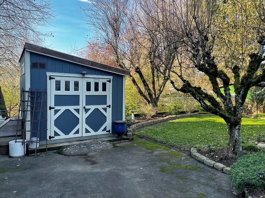 Backyard garden shed