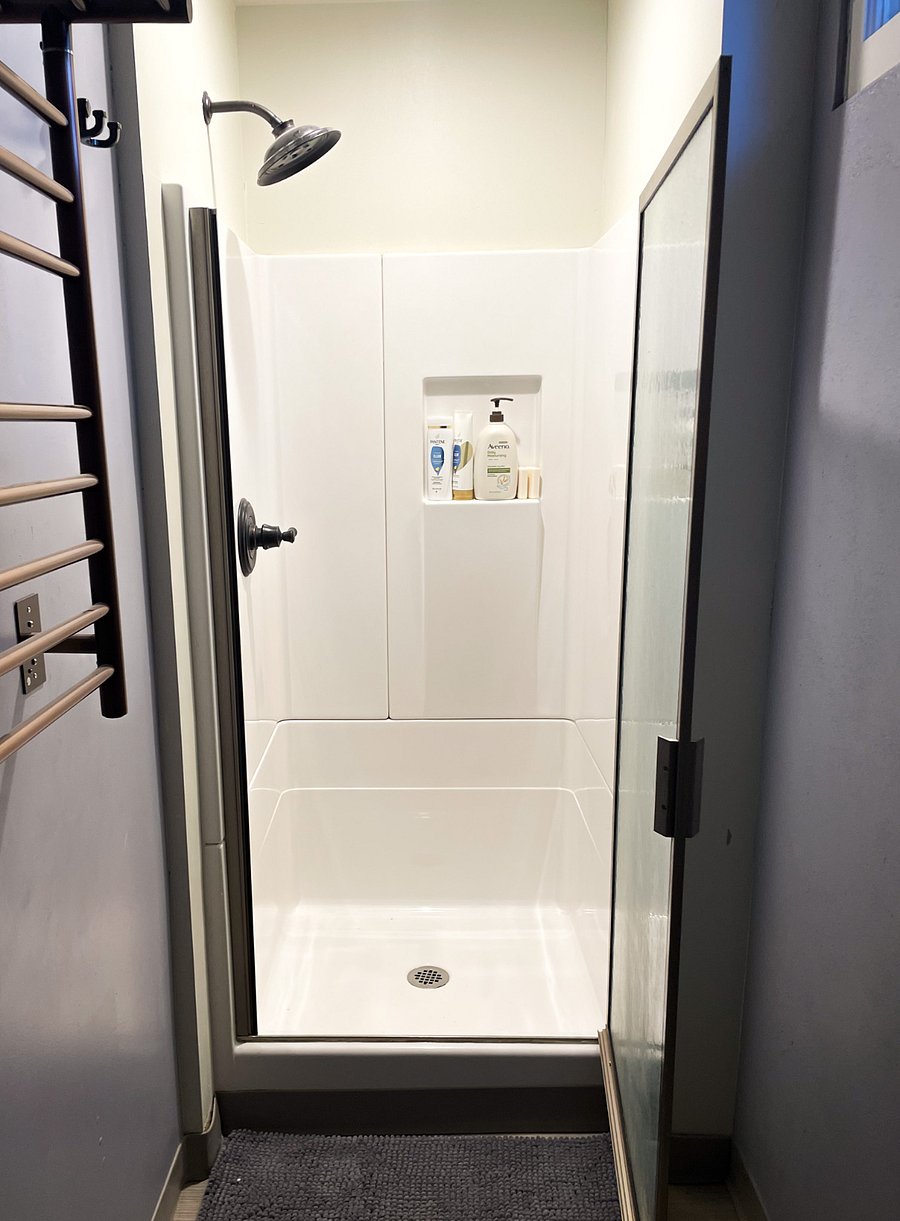 Basement bathroom shower