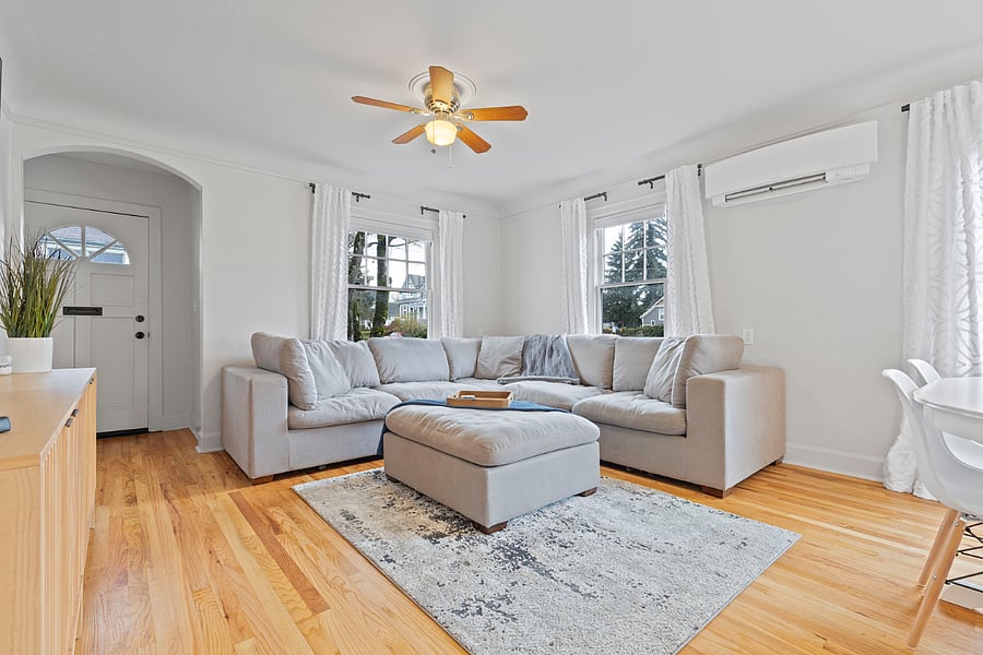 Front entrance into living room