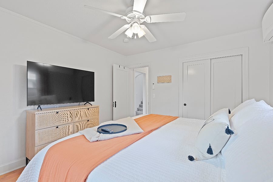 Smart TV in primary bedroom