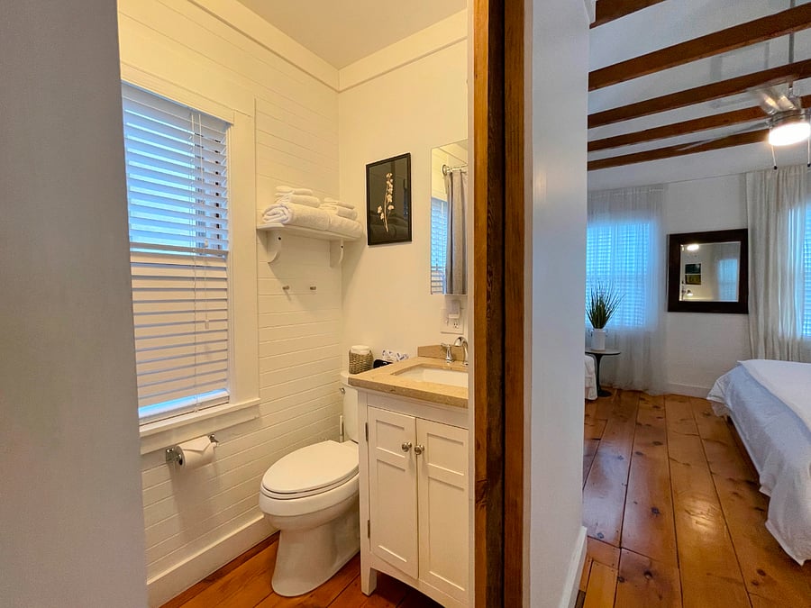 Bathroom with tiled shower