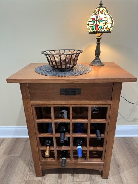 Hand crafted oak wine cabinet.