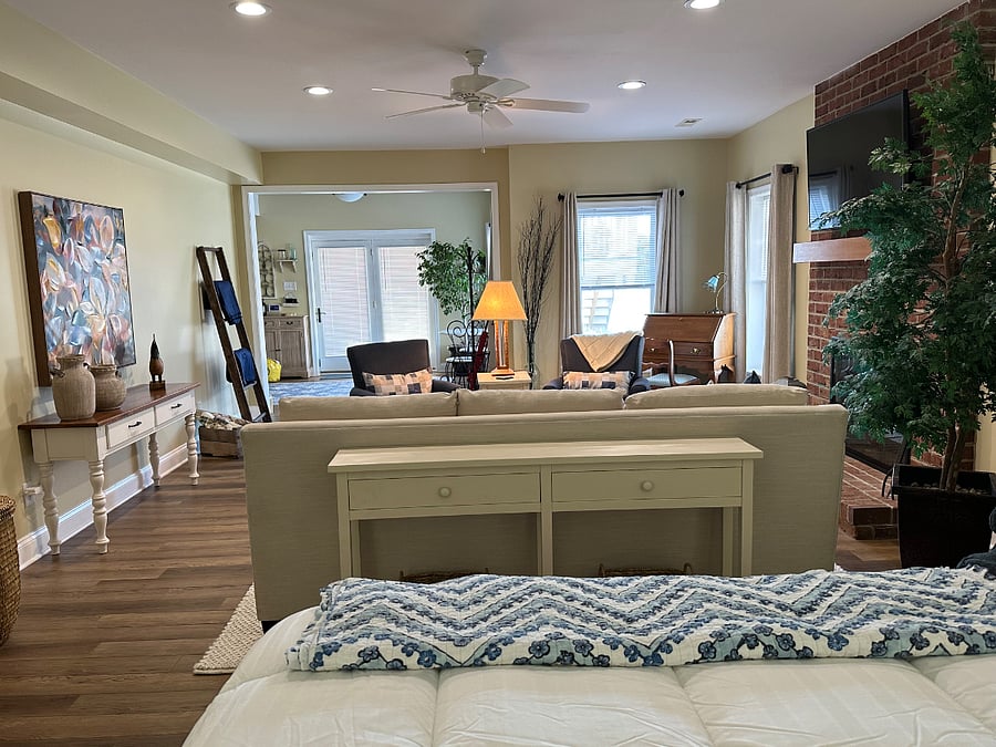 View of master living area from the bedroom.