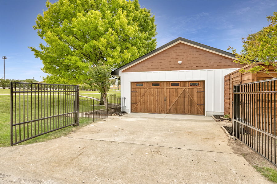driveway with gate opened