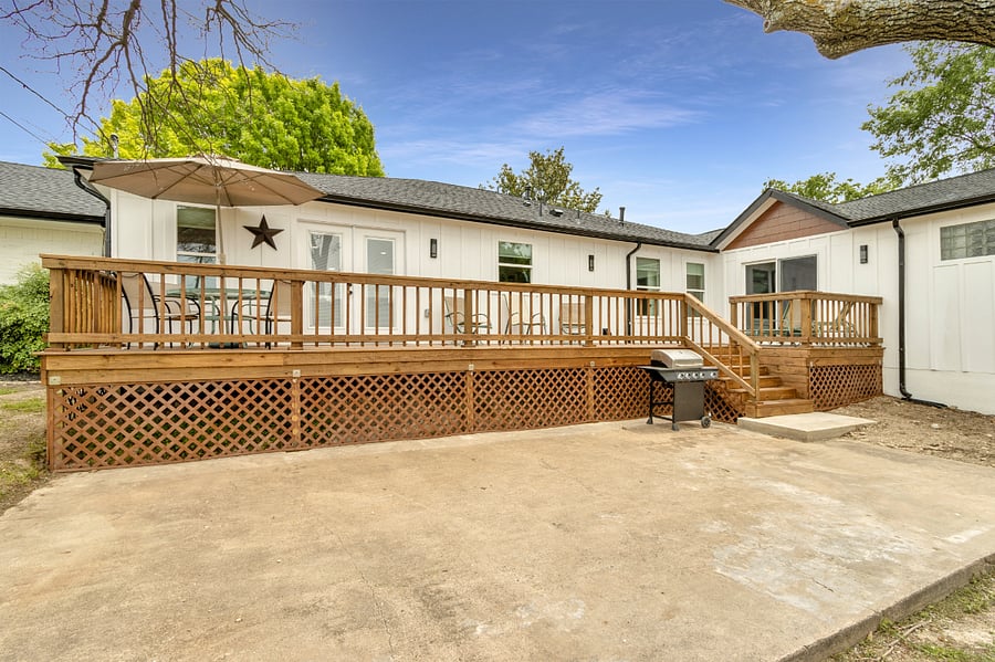 View of rear deck and home.