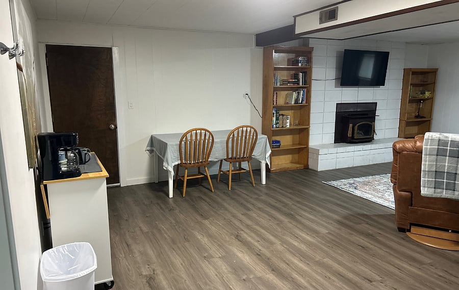 Dining area with coffee station