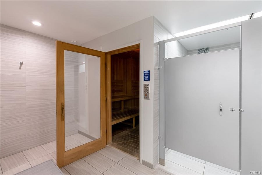 Dry sauna in each men's and women's restroom by pool