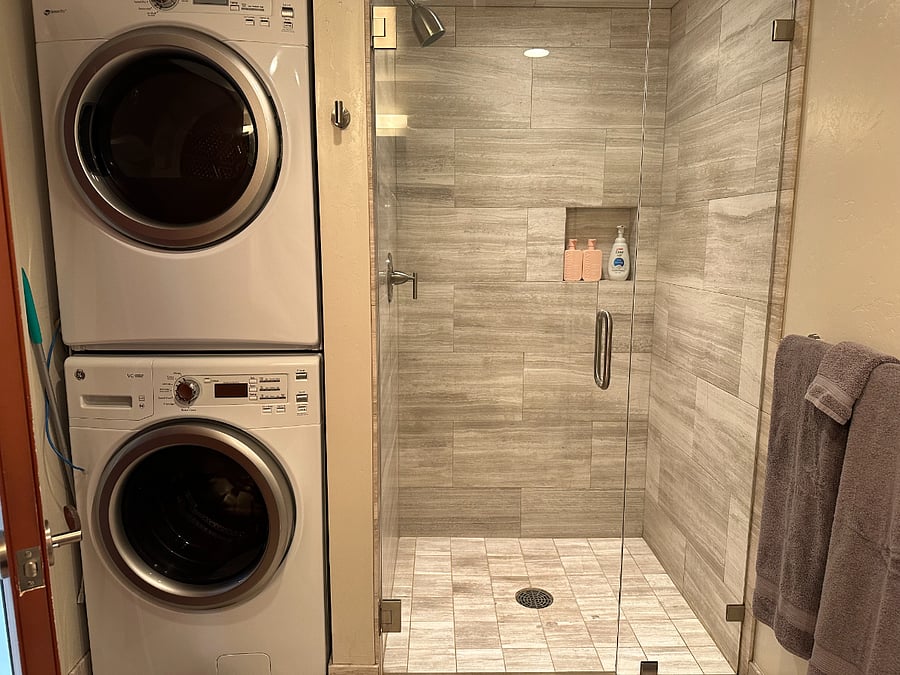 In-unit washer and dryer for added convenience during extended stays