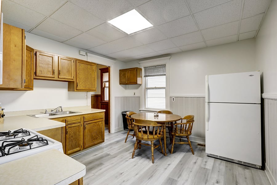 Kitchen view from backdoor.