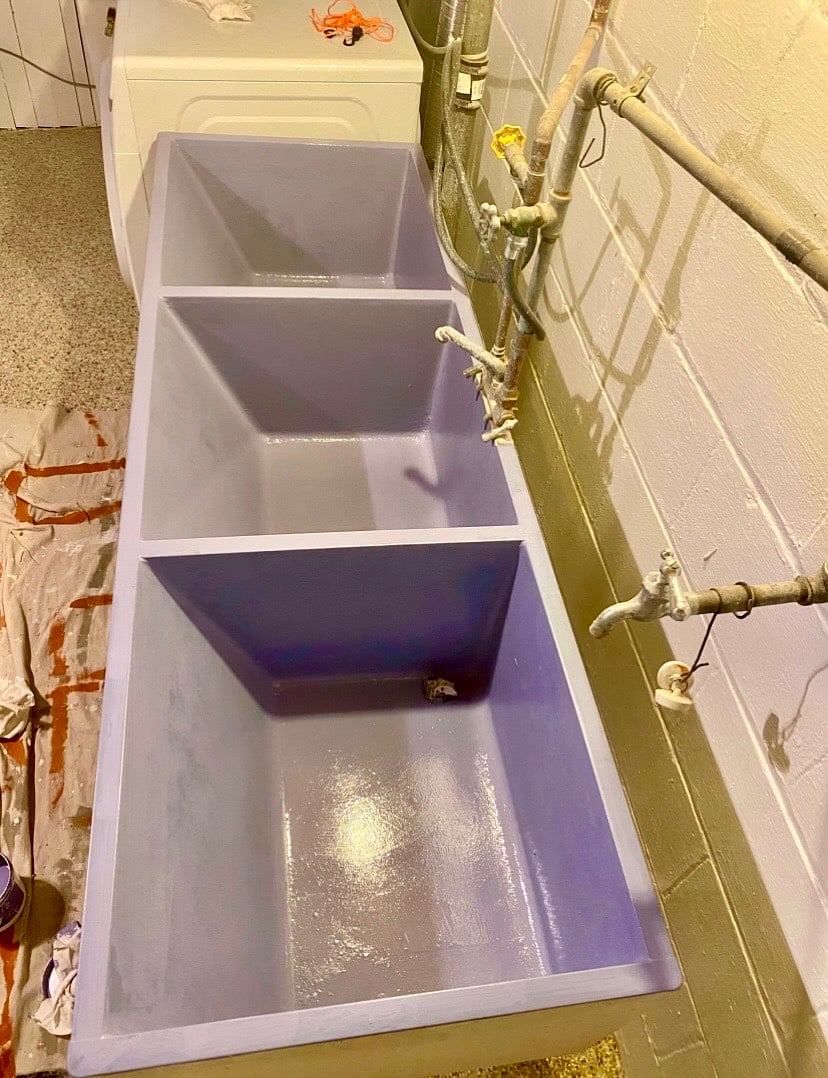 Awesome vintage laundry sink repainted to last another 100 years!
