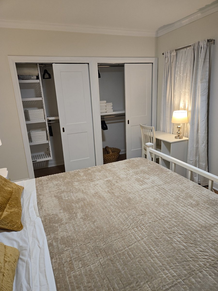 Plenty of room to put everything away with the brand new closet systems. There is also a large storage room off the laundry room to store suitcases.