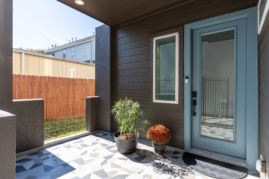 Welcoming Entryway with a Modern Design and Accent Tile