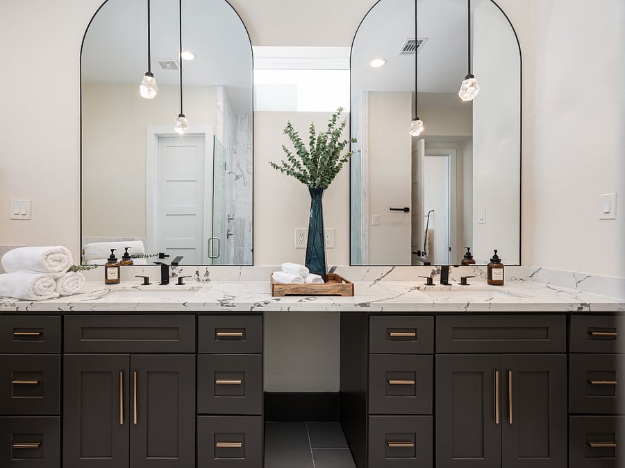 This Modern Bathroom Features a Sleek Design