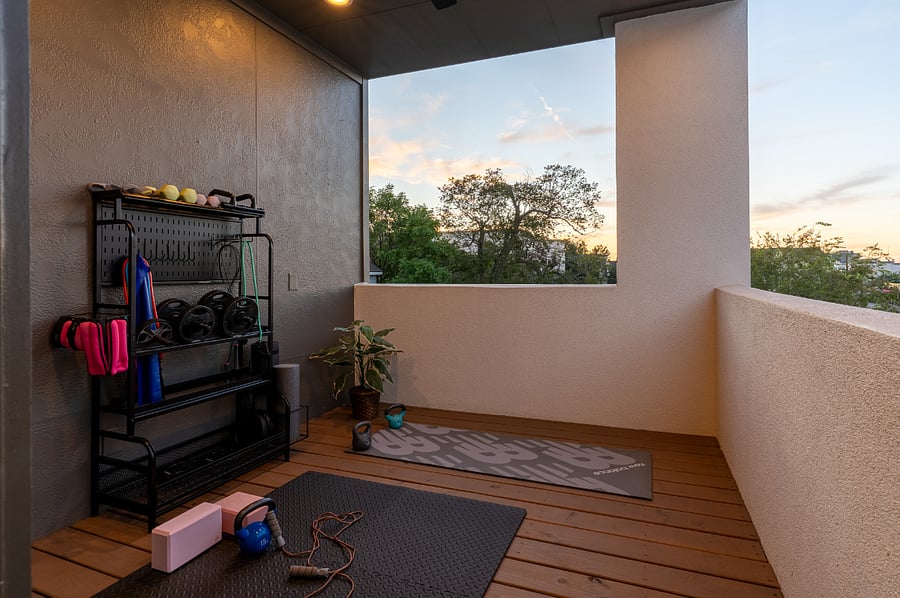 Outdoor mini gym/yoga area