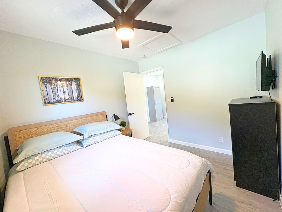 Bedroom one with its own TV