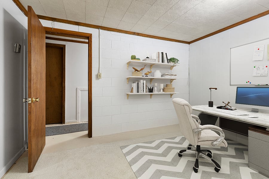 BEDROOM 2 SET UP FOR HOME OFFICE SPACE.