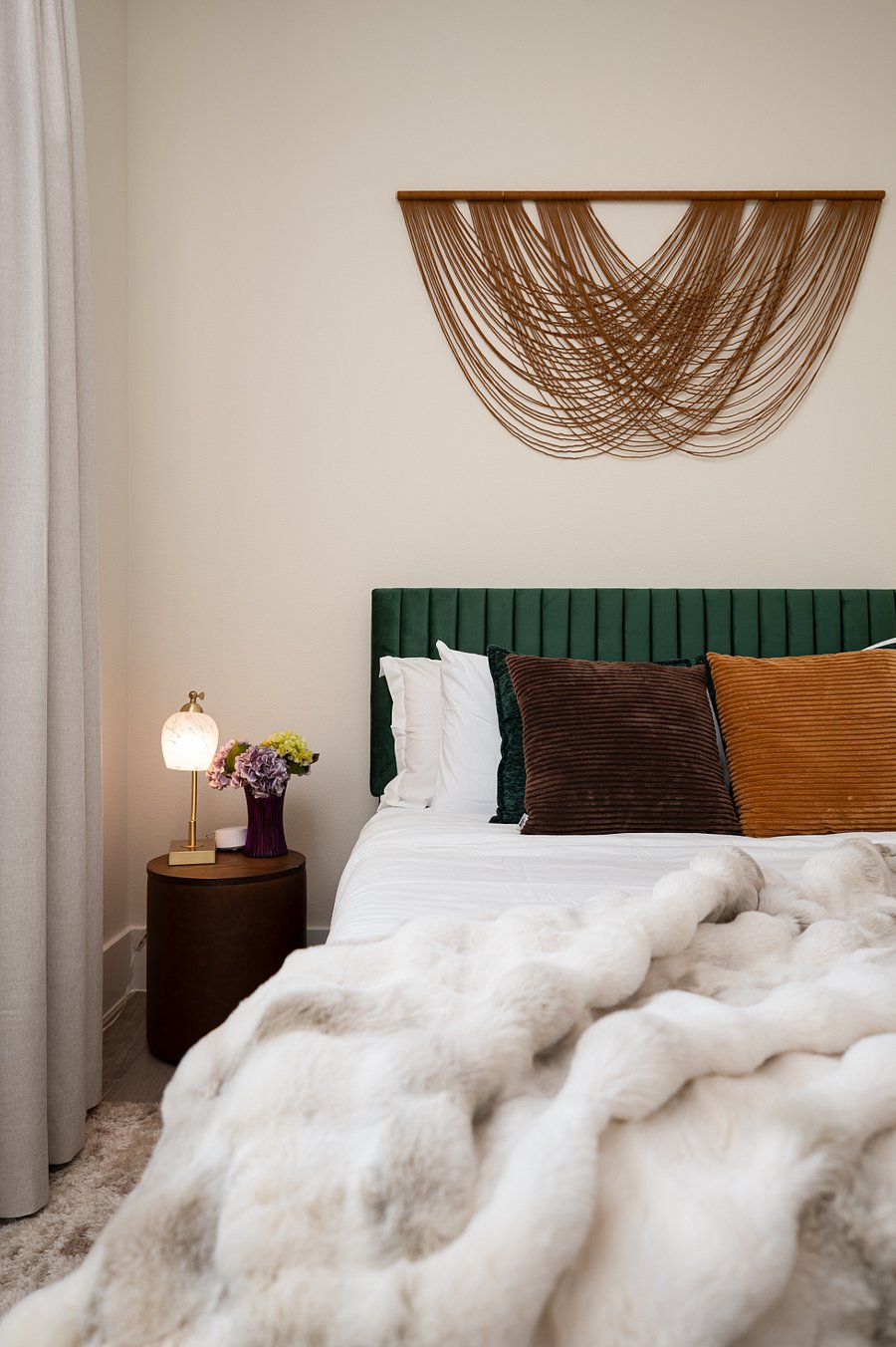 Wake up refreshed in this serene bedroom.