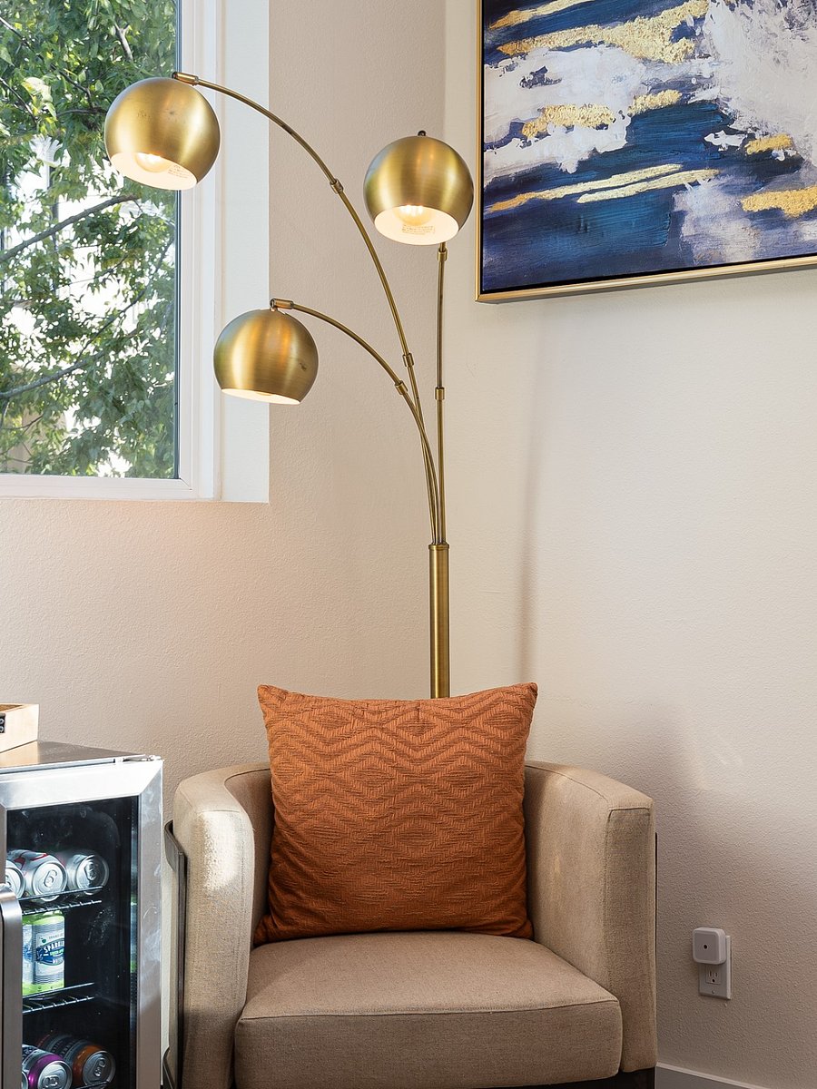 Beautifully designed and comfortable seating area awaits you as you ascent the stairs and enter the second floor leading to the kitchen and the living area. 