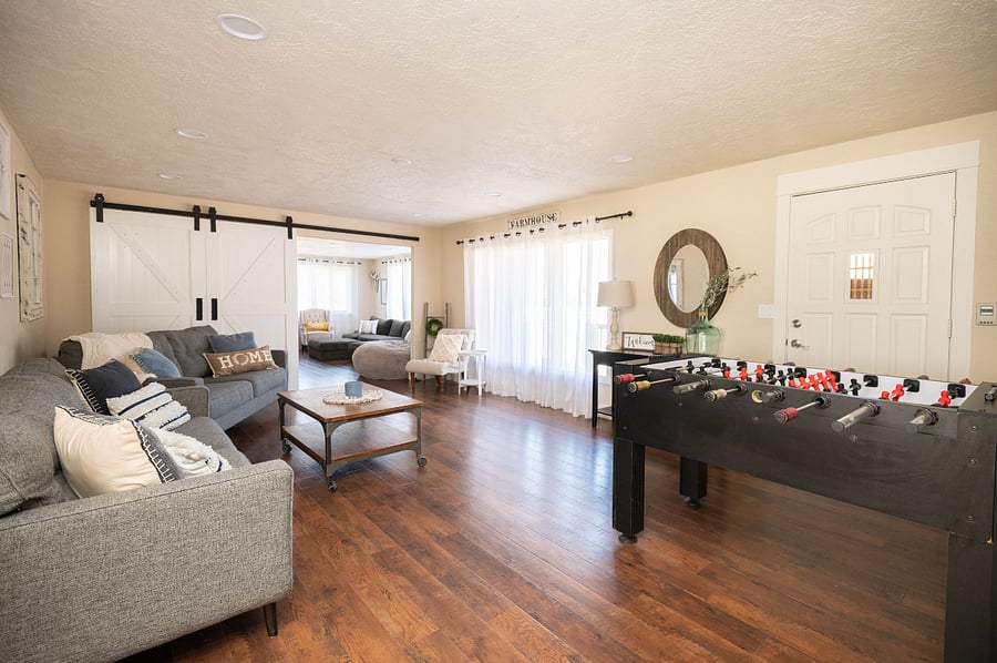 Living room 1 with foosball table