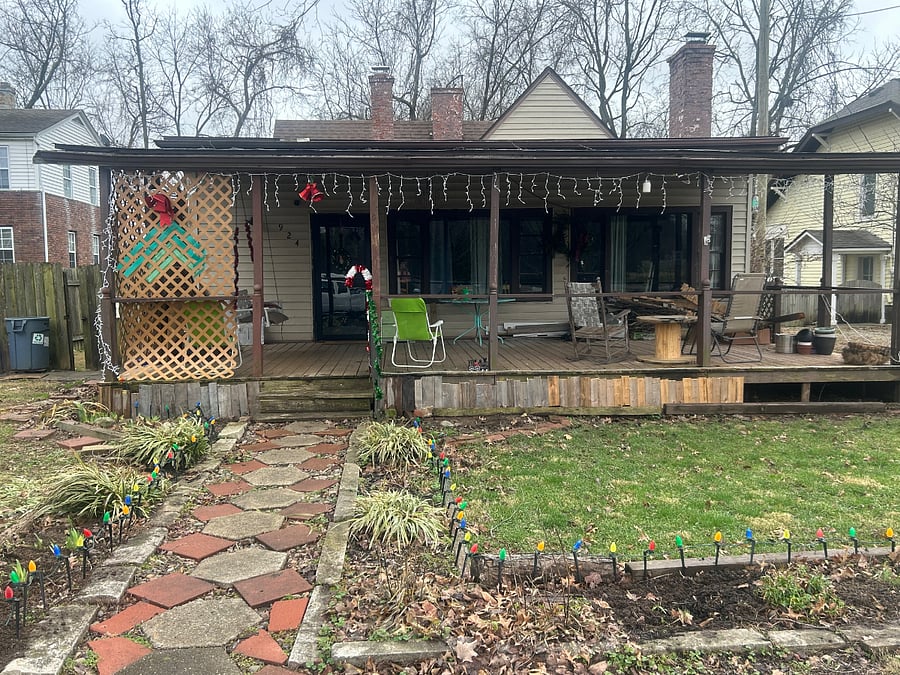 This is the front of the house
Back of the house is where unit is and tenants may use the back yard space for any outdoor time (also has a fire pit)