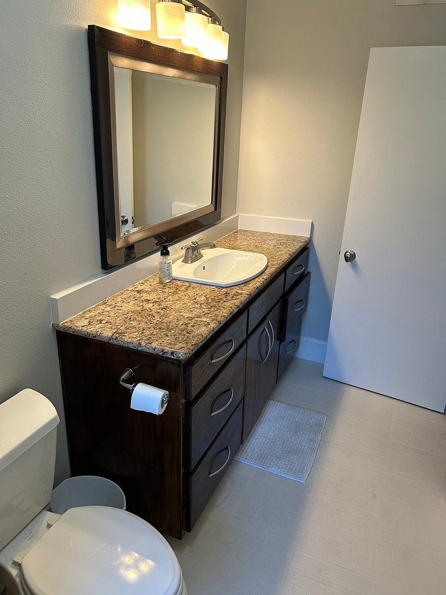 Bathroom sink with large counter space