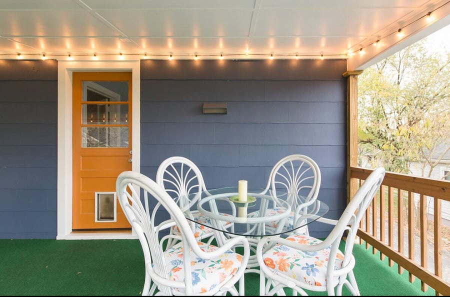 Enjoy a meal on the covered back deck.