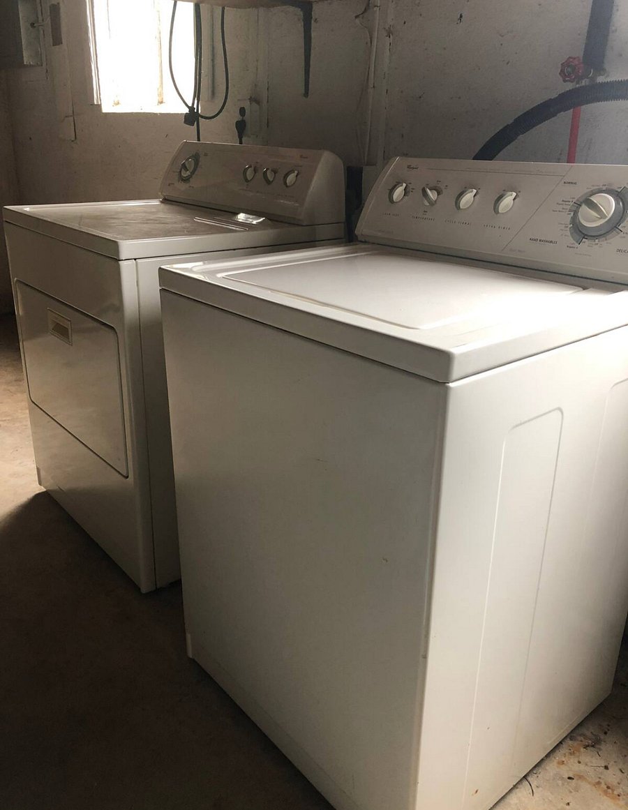 Washer/dryer in the basement.   Basement has plenty of room for storage.