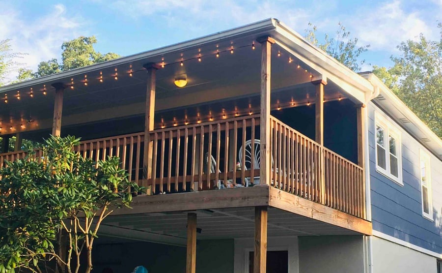 Covered back deck.