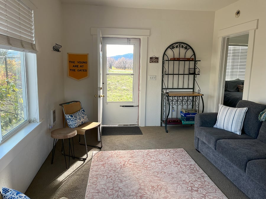 Living area, Front door