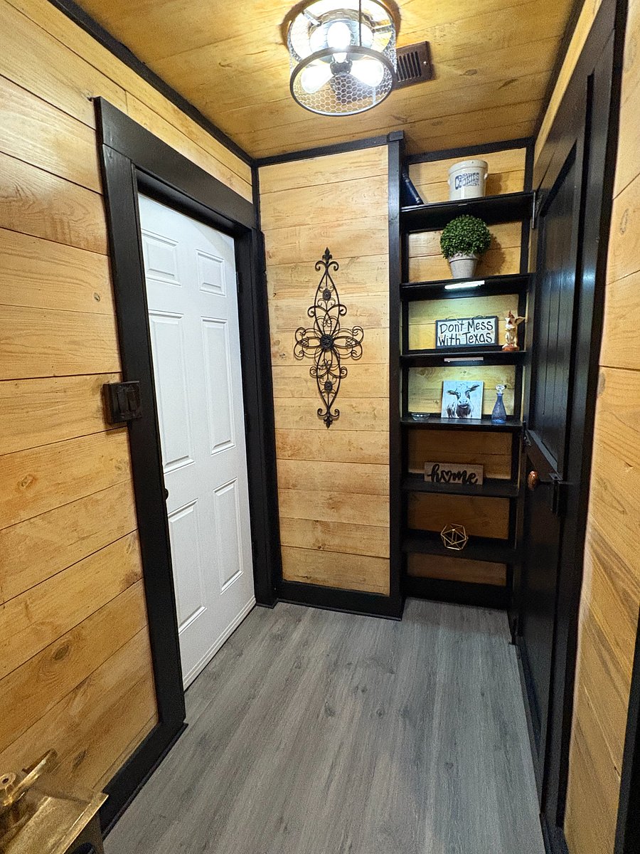 hall with linen closet on left hand side