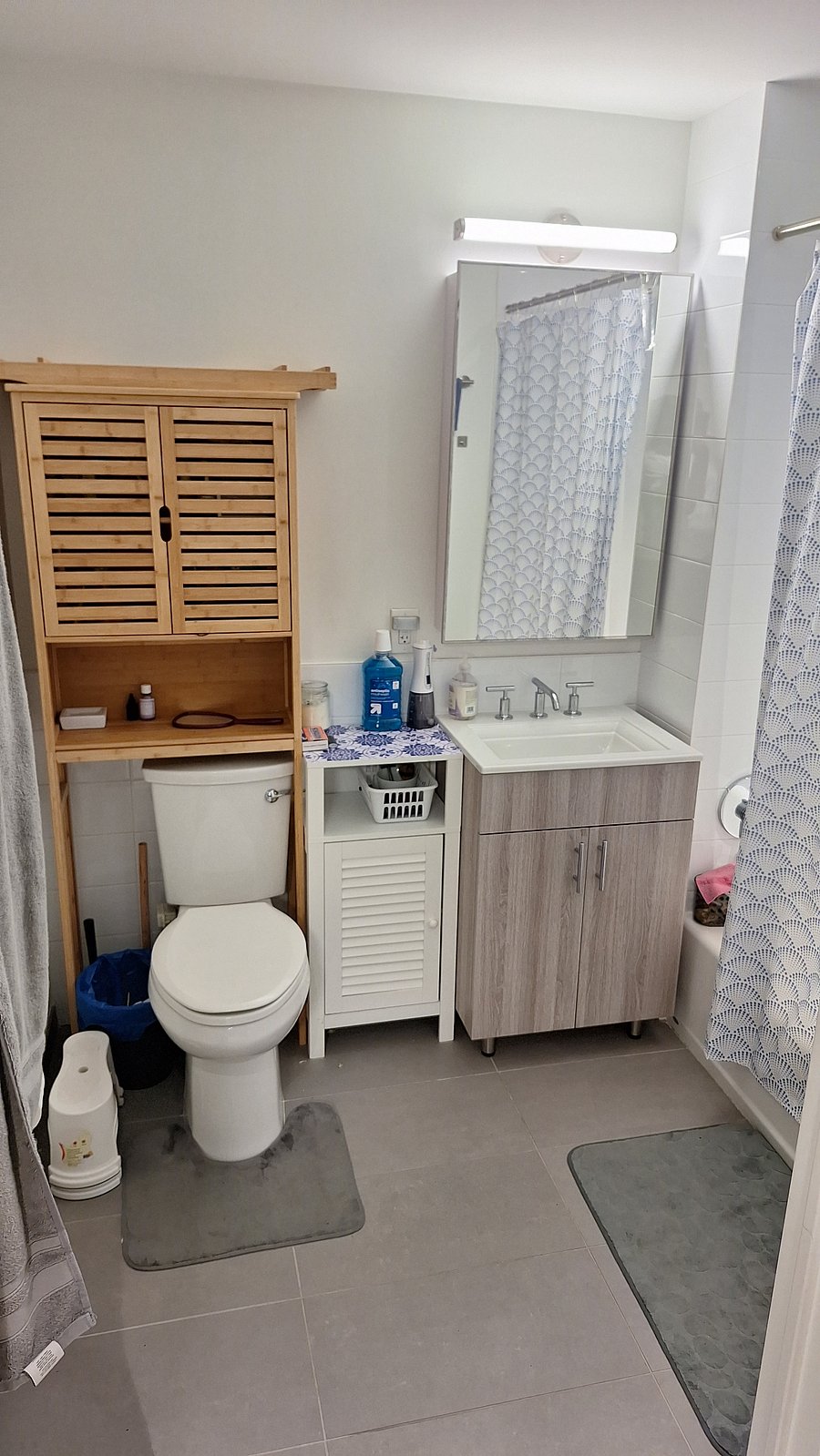 Bathroom. Good size with tub. Nice quick hot water in this new building and solid pressure.