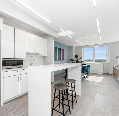 Indoor Lounge on PH1, kitchen area. Key fob required for entry.