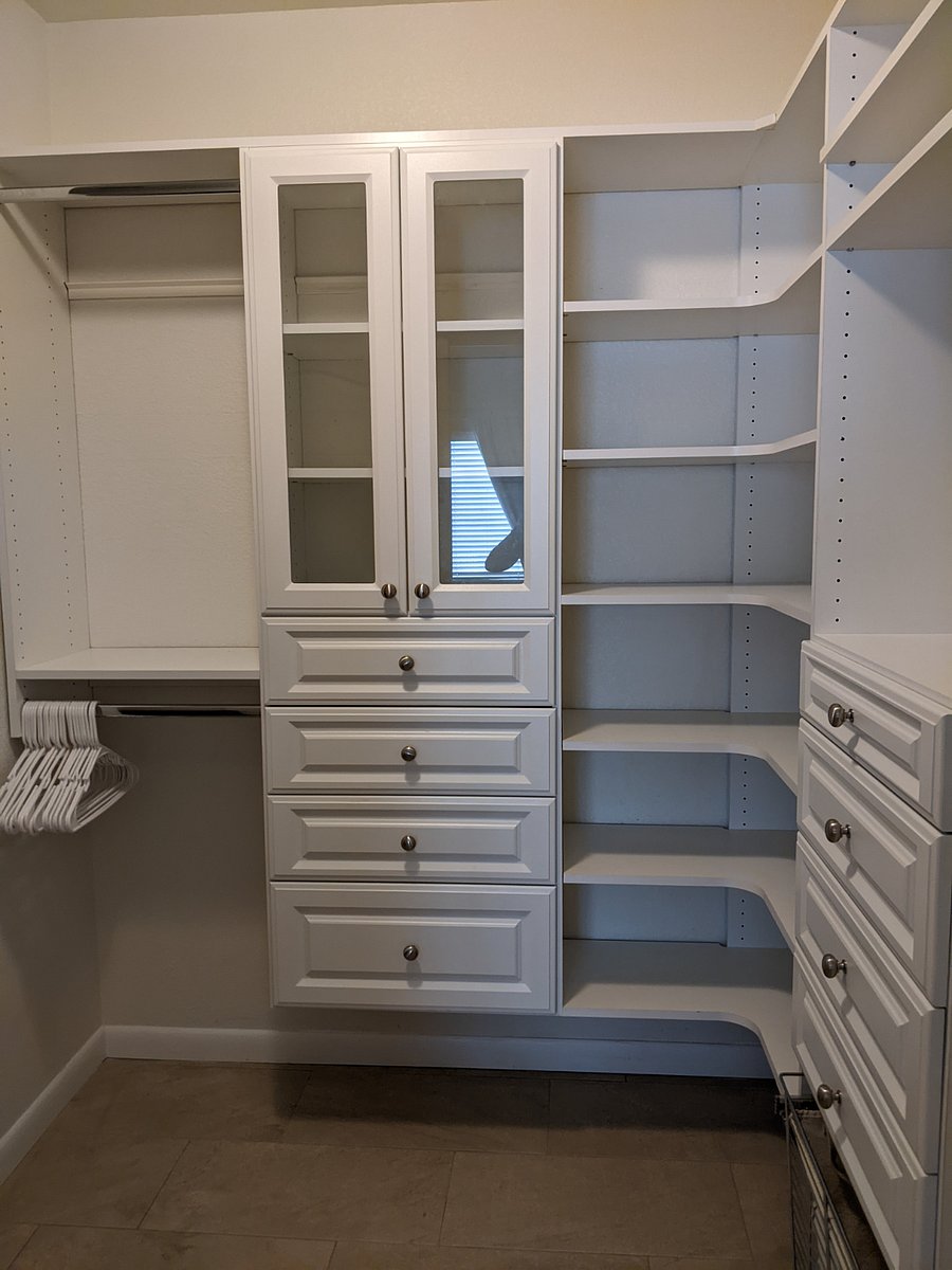 Walk in closet in main bedroom. Hangers provided