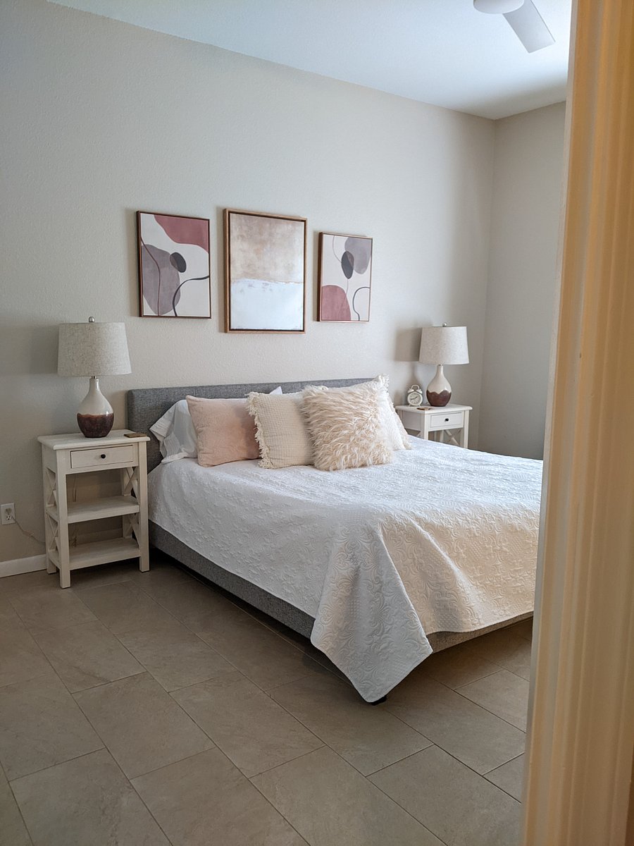 Main bedroom is downstairs with king size bed