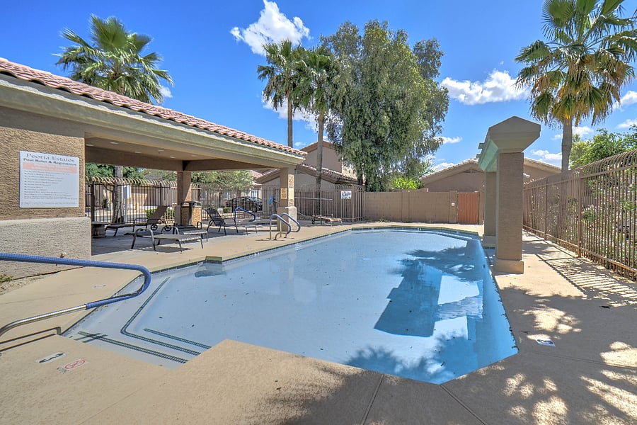 1 of 2 UNHEATED community pools/spas. South pool.