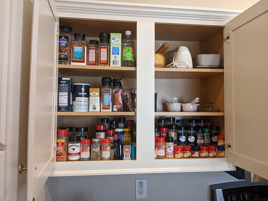 Spice cabinet in the kitchen