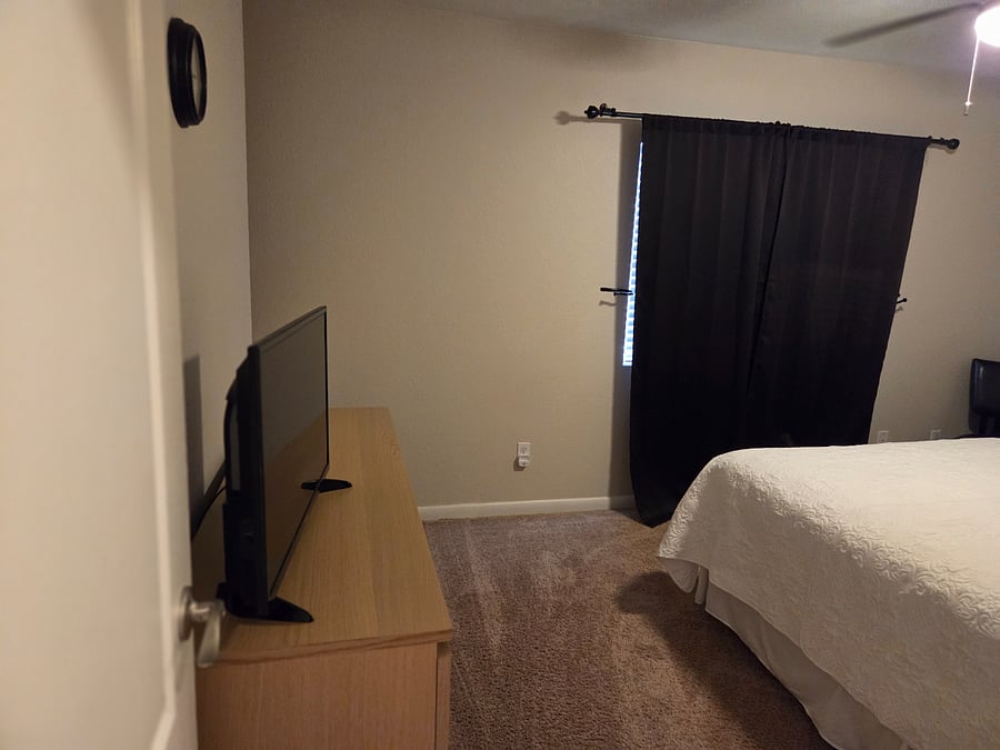North and south bedroom both have blackout curtains