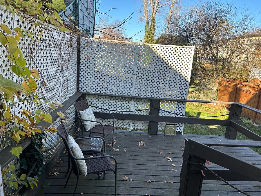Back deck and backyard