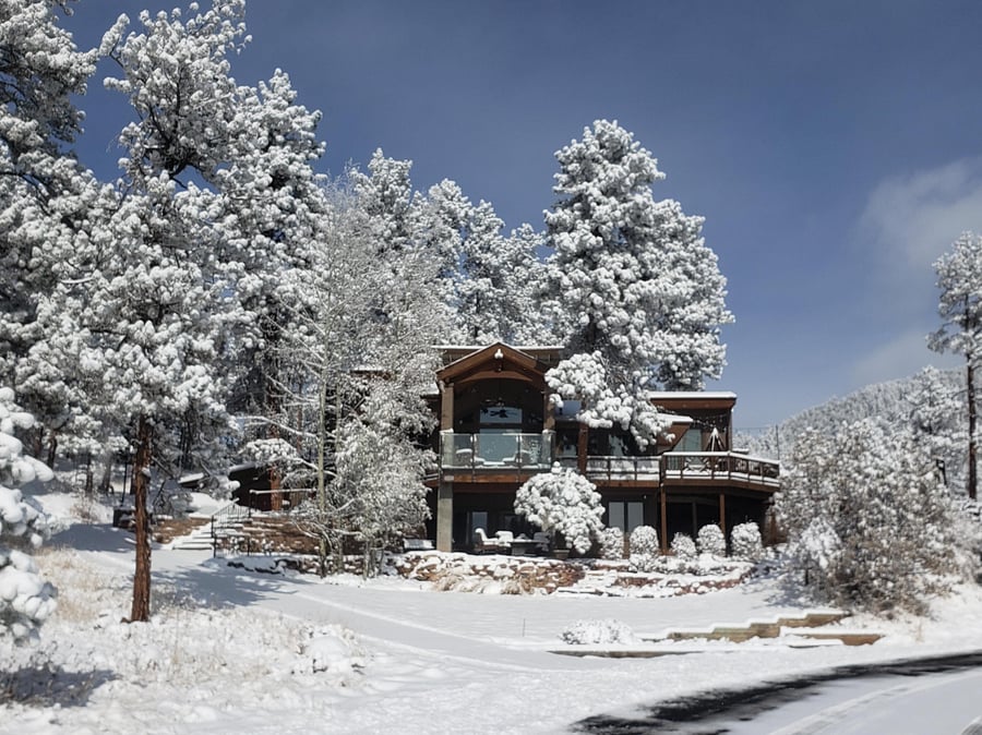 Beautiful winter day with the Colorado Snow and Sun