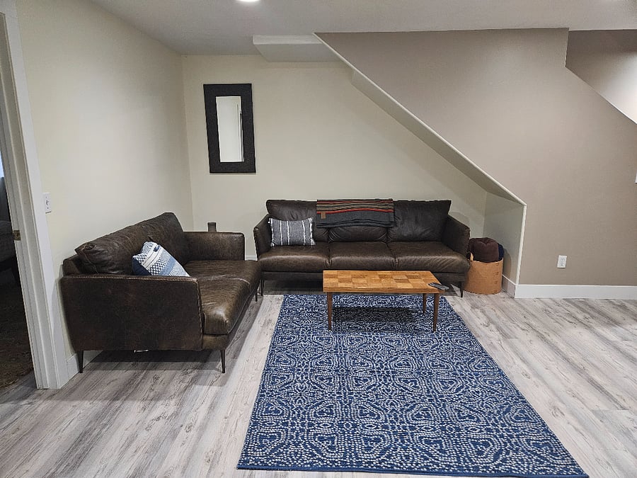 Lower level sitting area.