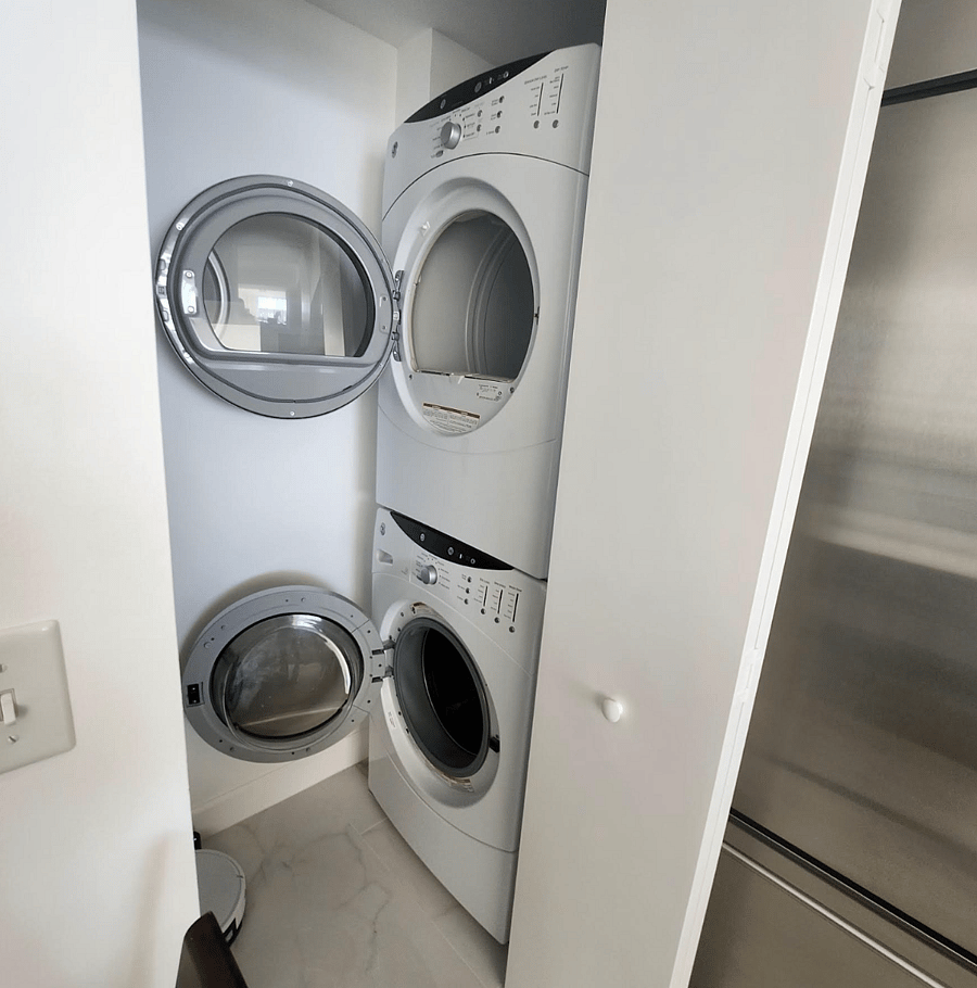 Laundry and dryer machines in unit 