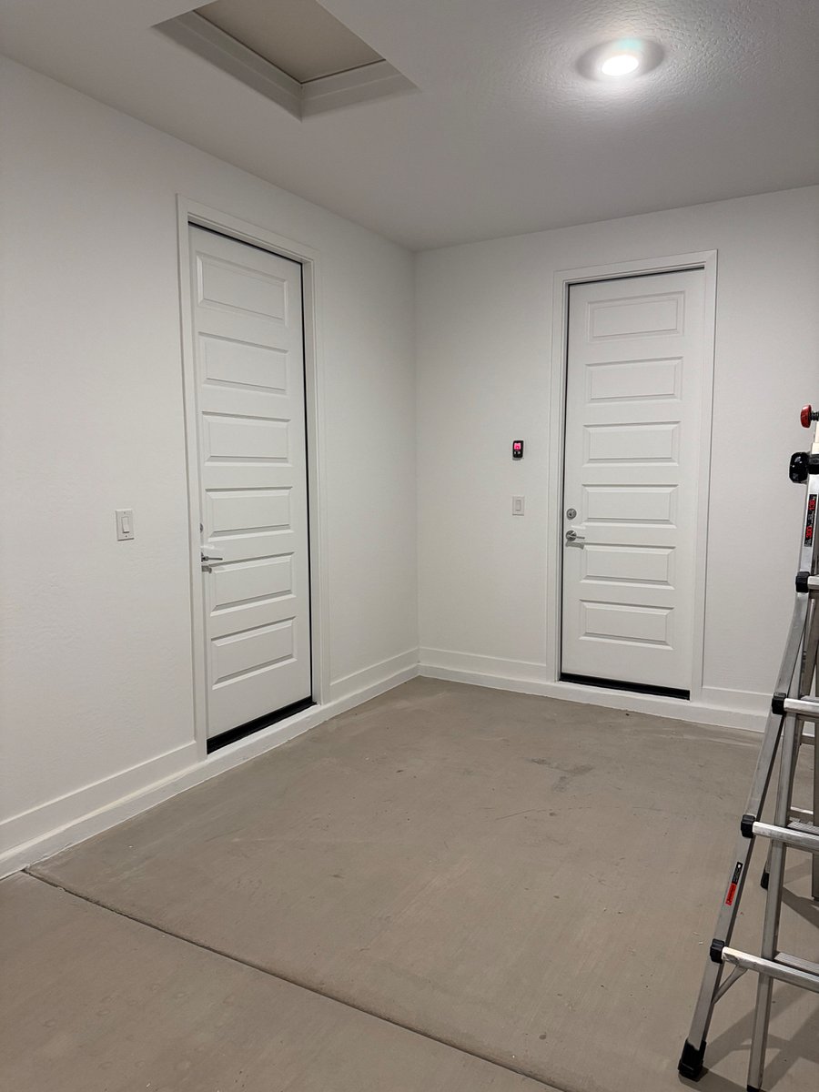Separate entrance through garage to left. 
