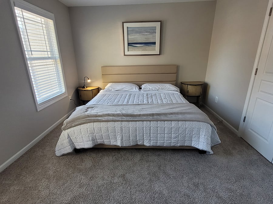 King size bed in main bedroom