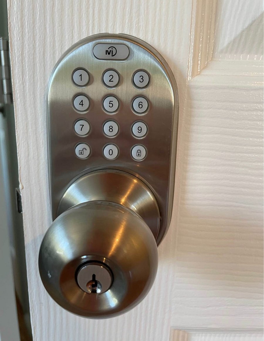 coded key pad at entrance to your unit.