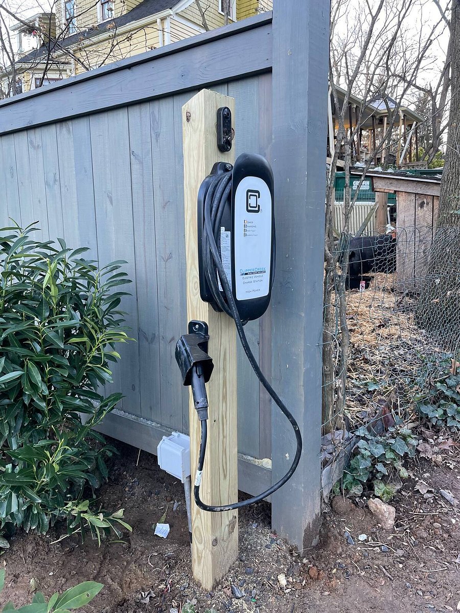 Level 2 EV charger is accessible from the street and is no cost for tenant to use
