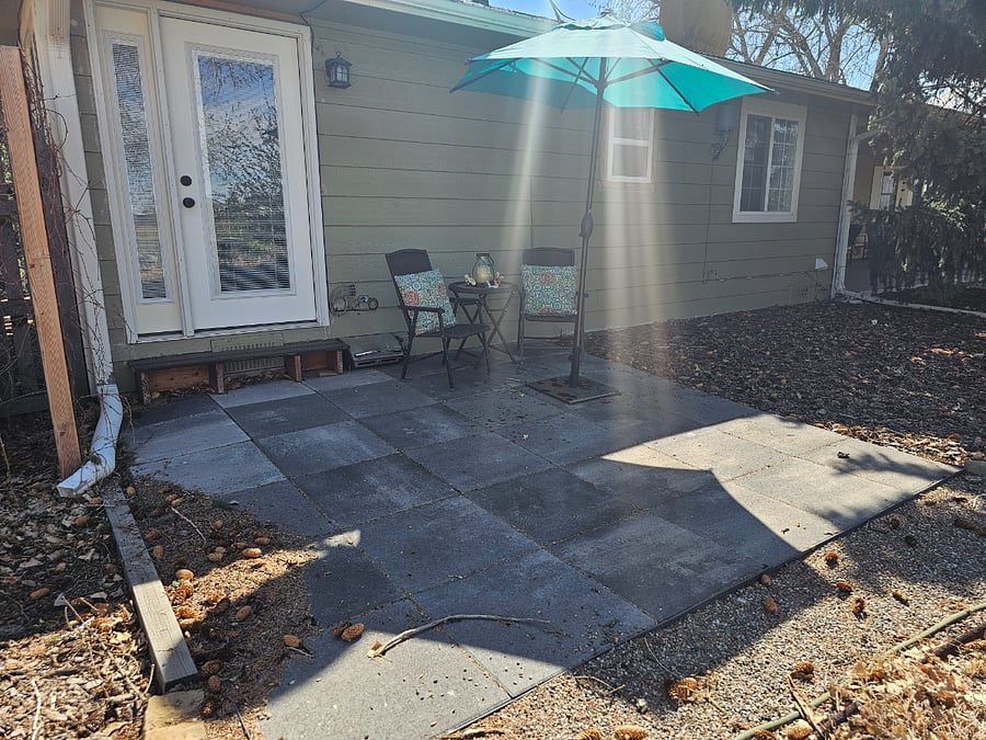 Back patio for semi private use.
