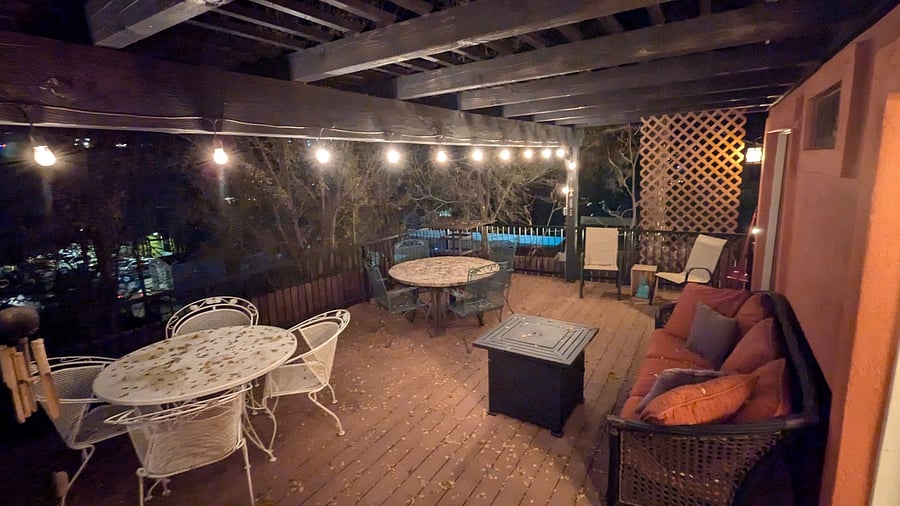 Private Large Back Deck at NIGHT!