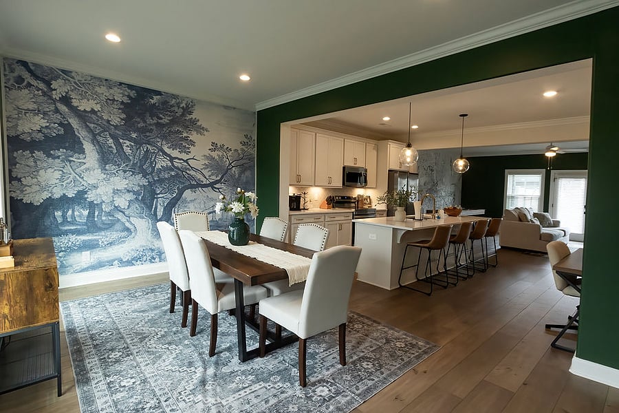 Dining room with bar side table