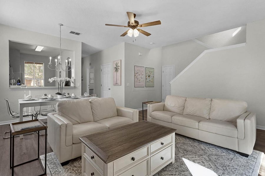 perfect family gathering in this Living Room/ Dining Room combo -