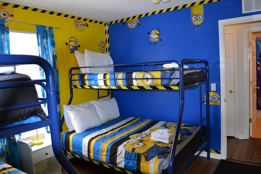 Minions Bedroom - 2 Sets of Bunk Beds  - Twin/Queen - with  
